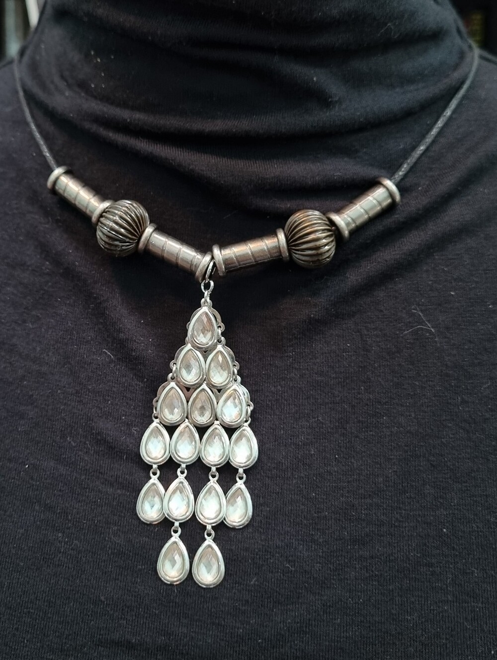 SLS Creation | Tuscan Mom Mcbling Necklace On Black Cord